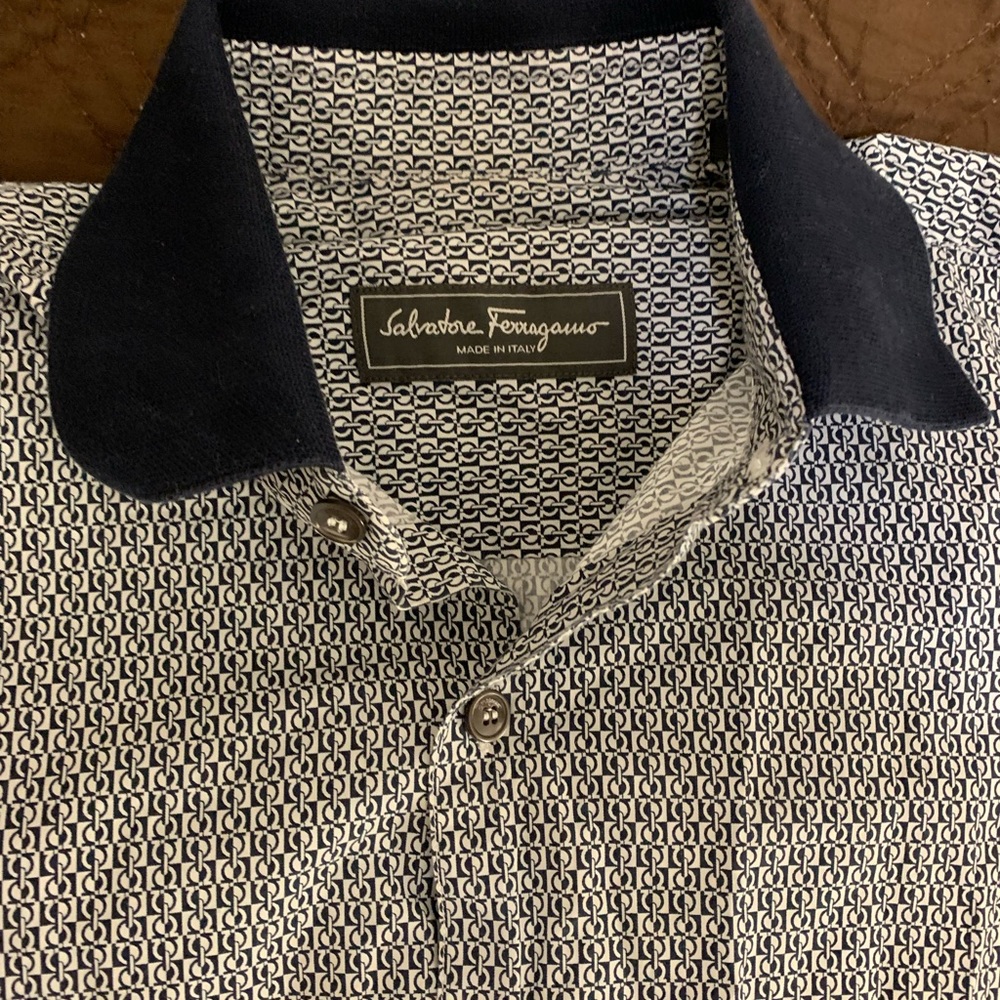 Salvatore Ferragamo short sleeve button up shirt